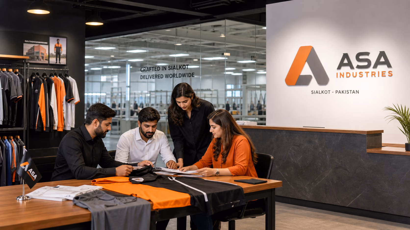 The ASA Industries team at the Sialkot manufacturing facility
